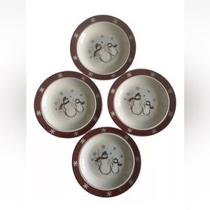 Festive Red and White Snowflake Bread and Butter Plates
Set of 4